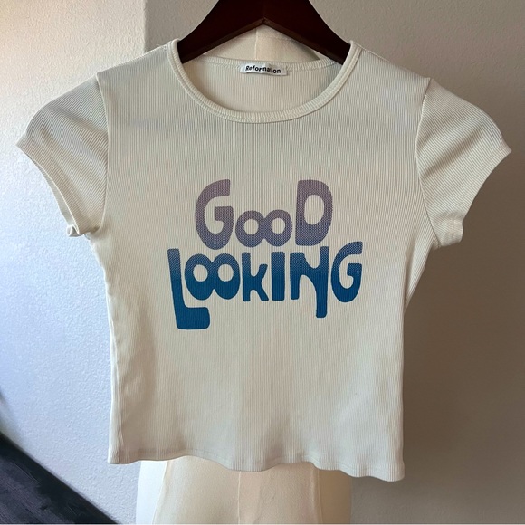 Reformation Tops - Reformation “Good Looking” Ribbed Baby Tee